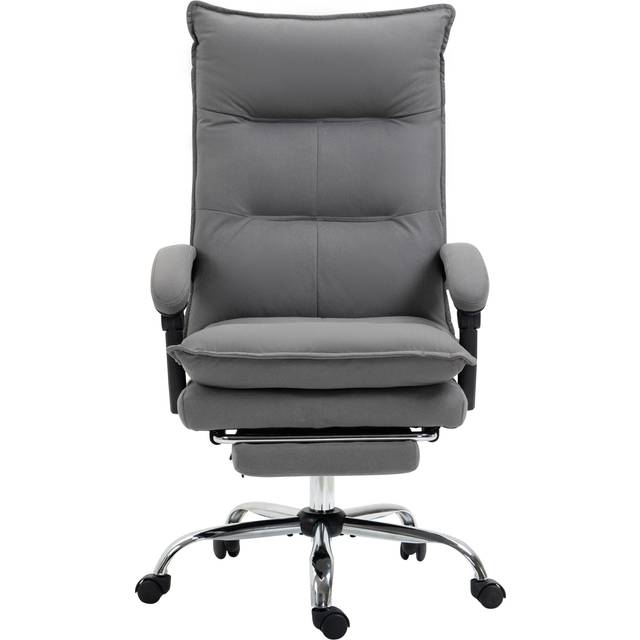 Vinsetto Microfibre Vibration Massage Office Chair with Footrest, Heat, Grey