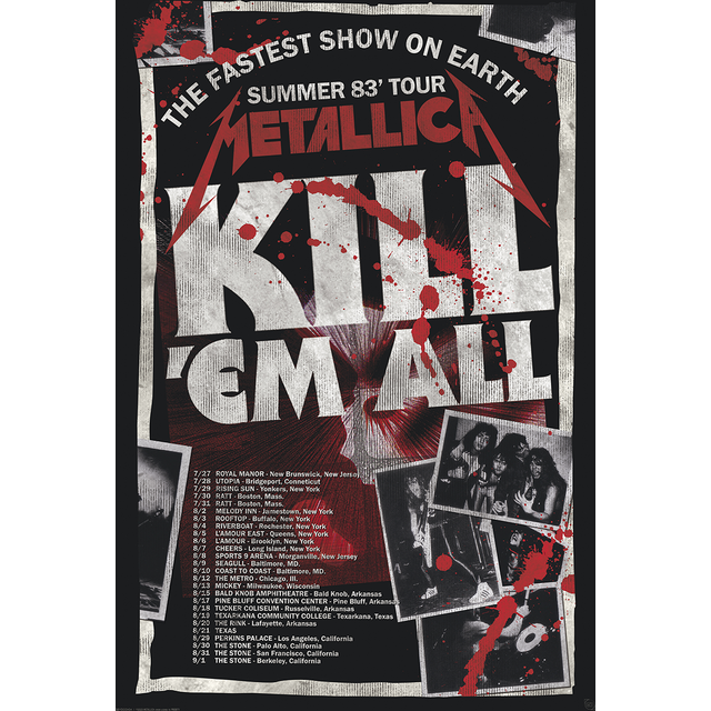 Metallica Kill´Em All 83 Tour Poster multicolour - Onesize