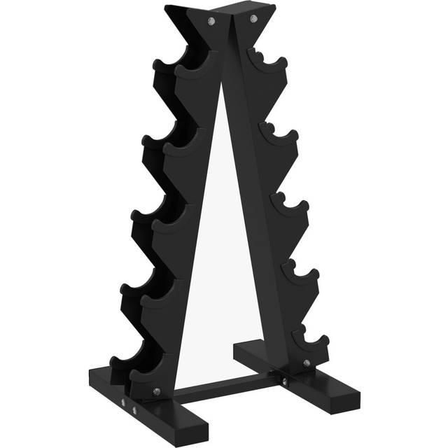 SPORTNOW Five-Tier Weight Tree - Steel Dumbbell Rack for Home Gym Exercise | TJ Hughes Brown