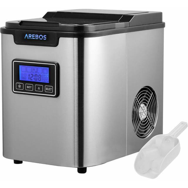 Arebos - Ice Cube Maker 12 kg / 24 h 10-15 minutes production time 3 ice cube sizes