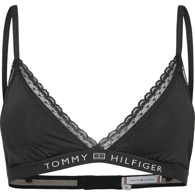 Tommy Hilfiger for woman. UW0UW04242 Triangle bra with lace and without lining black (M), Homewear, Nylon