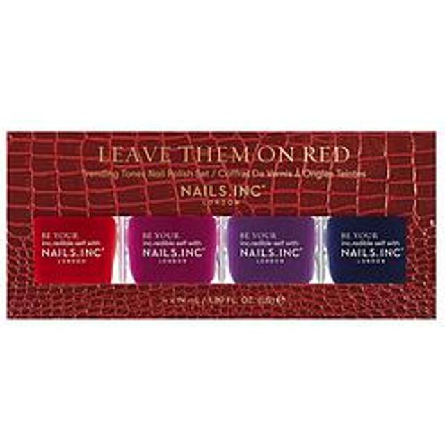 Nails Inc Leave Them On Red Neglelaksæt 14ml