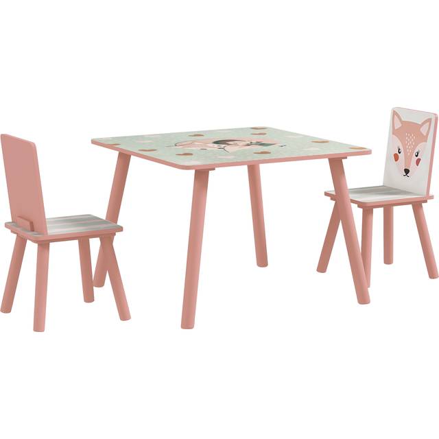 ZONEKIZ Kids Table and Chairs - Childrens Desk with 2 Chairs - Pink | TJ Hughes Green