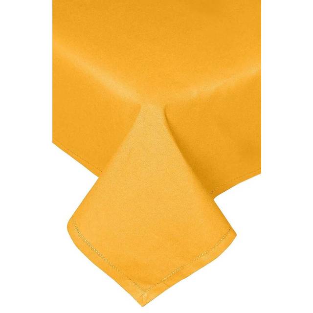 Homescapes Plain cotton Mustard Yellow Tablecloth, 70 x 120 Inches