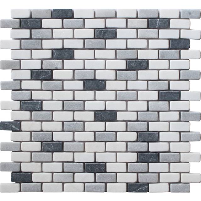 House of Mosaics Carrera Mix Wall And Floor Mosaic - Grey