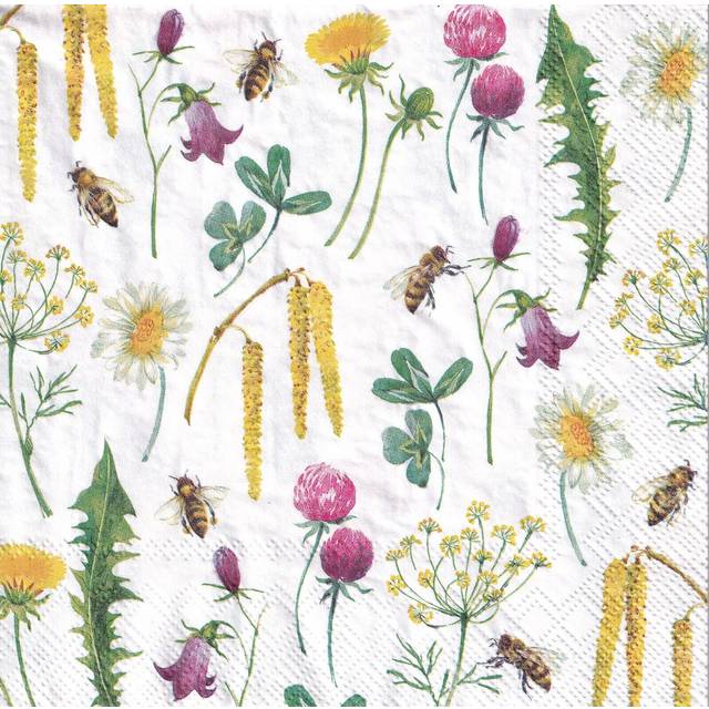 IHR Summer Bee Grateful Printed 3-Ply Lunch Paper Napkins