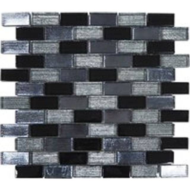 House of Mosaics Paris Large Mosaic Tile Sheet - Black - 29.7 x 29.5cm