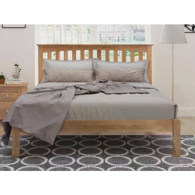 Flintshire Gladstone 5Ft King Solid Oak Bed Frame, Brown
