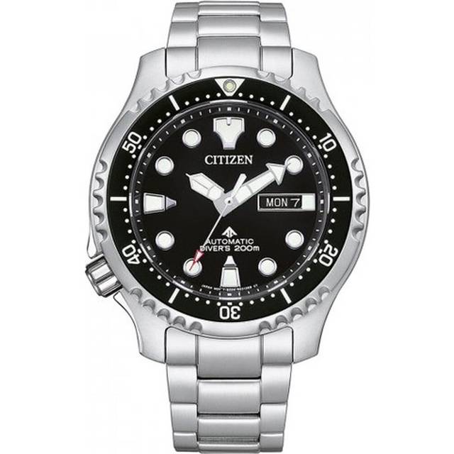 Citizen NY0140-80E Men's Promaster Marine Automatic Watch, Black Dial, Stainless Steel Bracelet