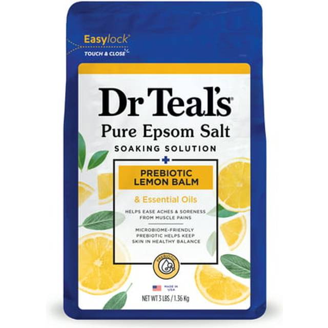 Dr Teal's Pure Epsom Salt Soaking Solution - Prebiotic Lemon Balm 3 lbs