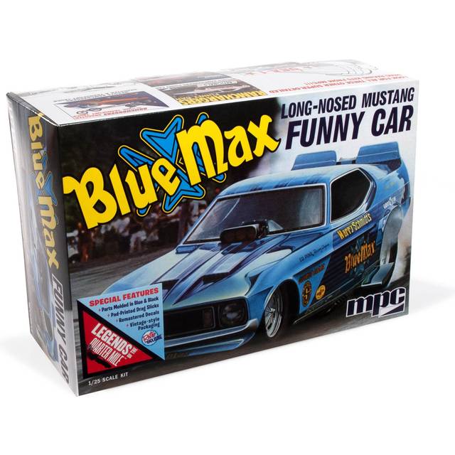 Skill 2 Model Kit &#34;Blue Max&#34; Long Nose Mustang Funny Car 1/25 Scale Model Car by MPC