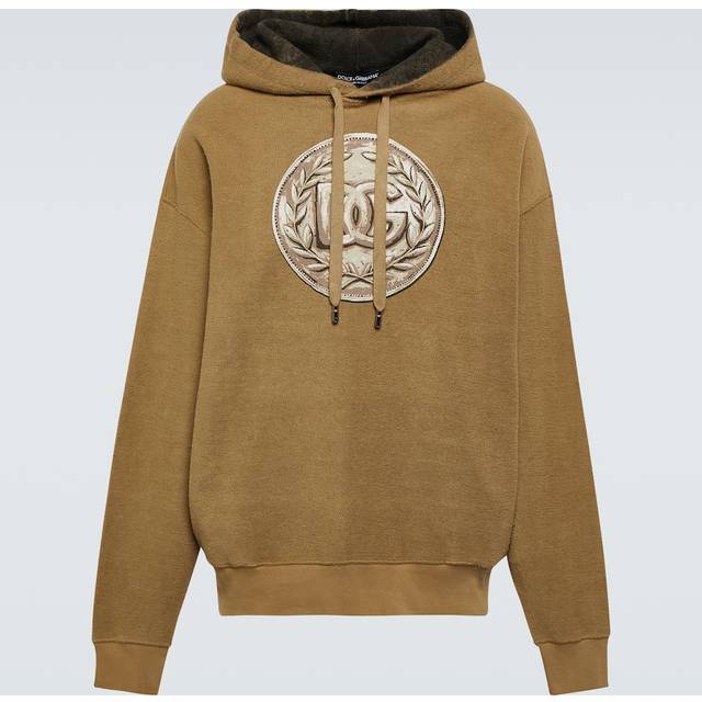 Dolce&Gabbana Printed cotton jersey hoodie - brown (UK 34)