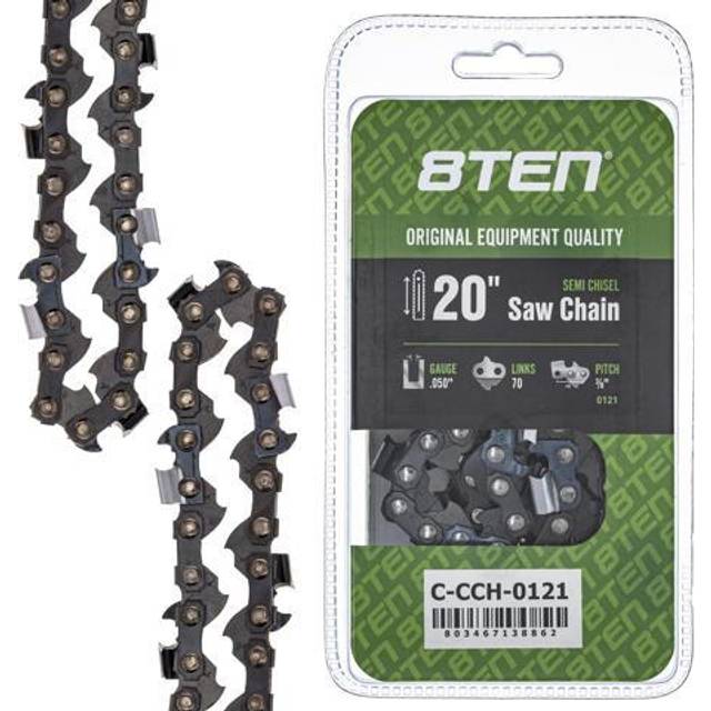 8TEN Semi Chisel Chainsaw Chain 20 Inch .050 3/8 70DL for Echo CS-590 Poulan PP5020AV Jonsered 2063 Makita DCS510