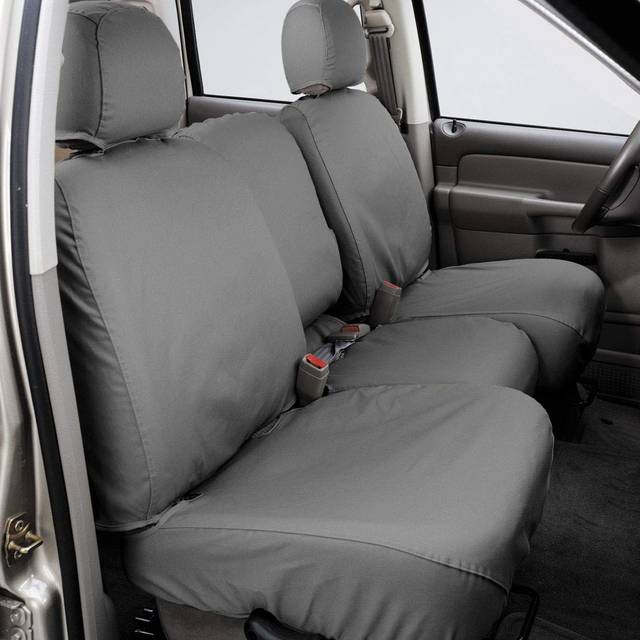 Covercraft - SS3415PCGY SeatSaver Front Row Custom Fit Seat Cover for Select Ford F-250 Super Duty/Ford F-350 Super Duty Models - Polycotton Grey