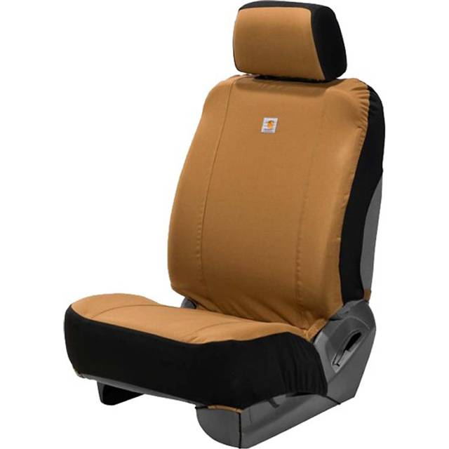 Carhartt Universal Nylon Duck Canvas Fitted Bucket Seat Covers, Durable Seat Protection with Rain Defender, Carhartt Brown, One Size