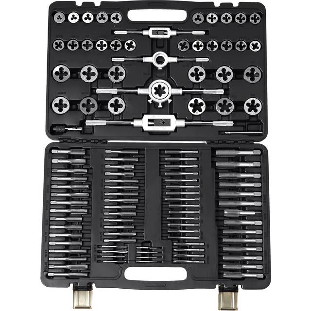 Tap and die set 110pcs metric size m2 to m18 bearing steel threading tool