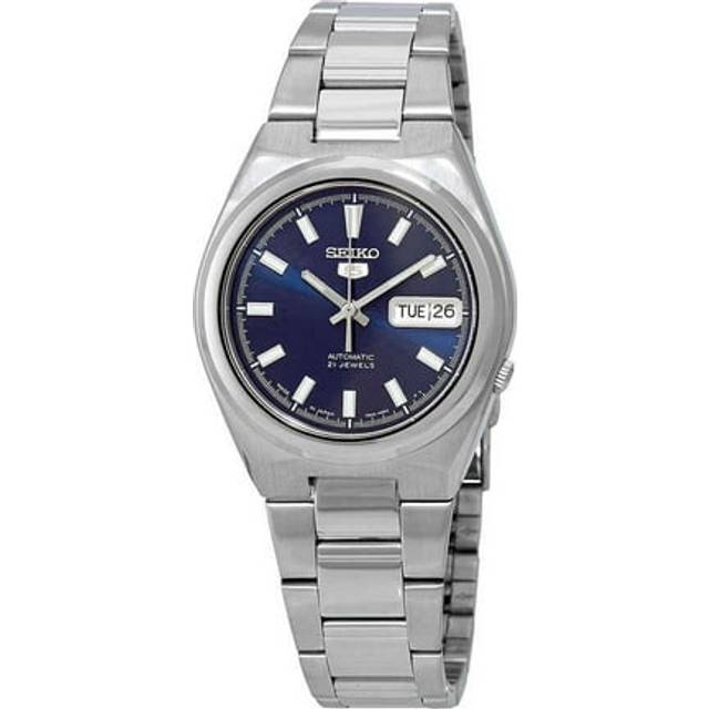 Refurbished Seiko 5 Stainless Steel Blue Dial 21 Jewels Automatic SNKC51J1 Men&#39;s Watch