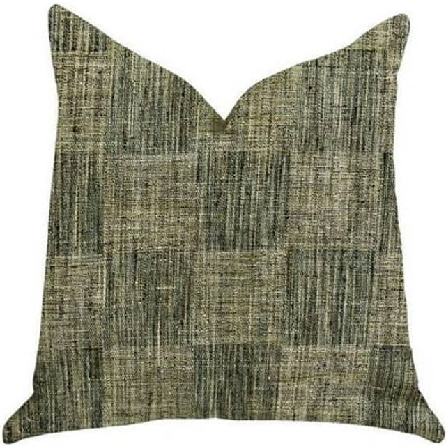 Plutus Foursquare Avenue in Green Tones Luxury Throw Pillow  Double sided  12 x 25