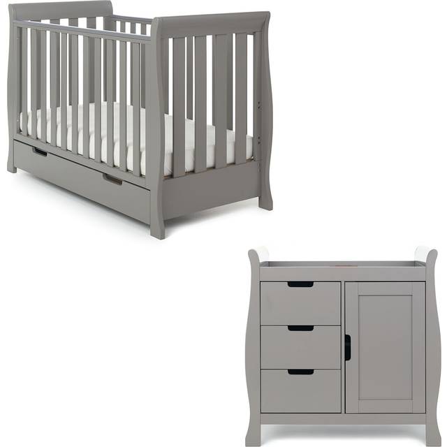Obaby Stamford Mini Sleigh 2 Piece Furniture Roomset - White