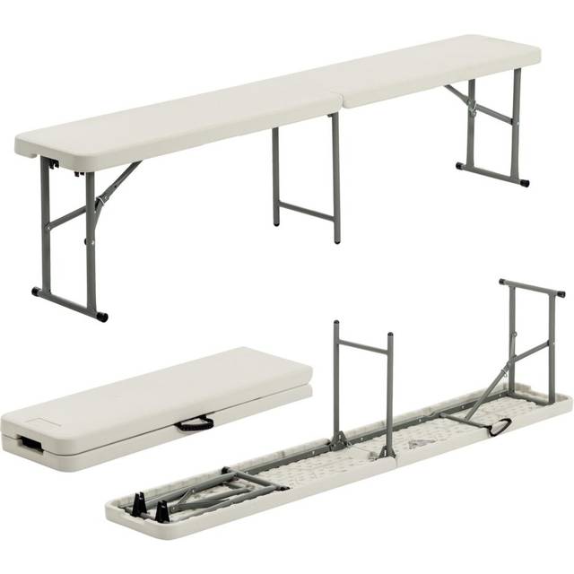 6 feet / 180cm Four Person Folding Trestle Bench - White