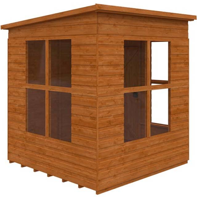 6 x 6 Feet Penthouse 12mm Shed - Solid Wood/Softwood/Pine - L175 x W175 x H204.1 cm - Burnt Orange