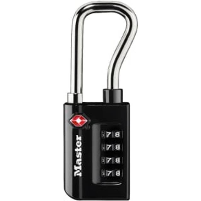 Master Lock TSA Certified Black Combination Travel Padlock - 10.6 x 3.5 x 1.4cm