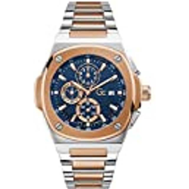 Gents Coussin Shape Silver Rose Gold Watch Y99002G7MF