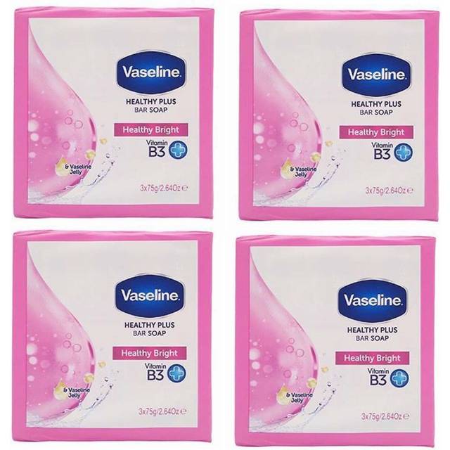 Vaseline healthy bright bar of soap with vitamin b3 3x75g pack of 4 12