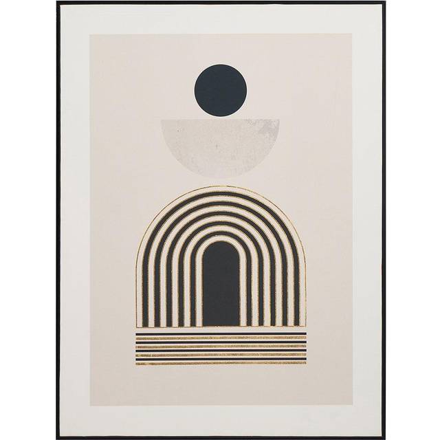 Art Deco Linear Gold Detail Black Framed Print