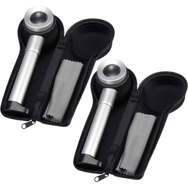 2X Handheld 45X Folding Linen Tester Metal Magnifiers Cloth Thread Counter Magnifier with Light Calibration