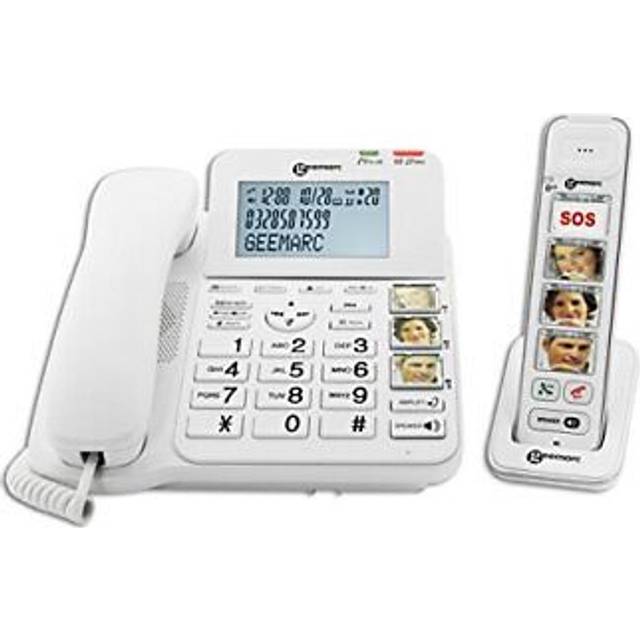 Geemarc Amplidect 295 Combi Photo - Amplified Corded and Cordless Telephone with Answering Machine and Customisable Photo Memories - Low to Mediu