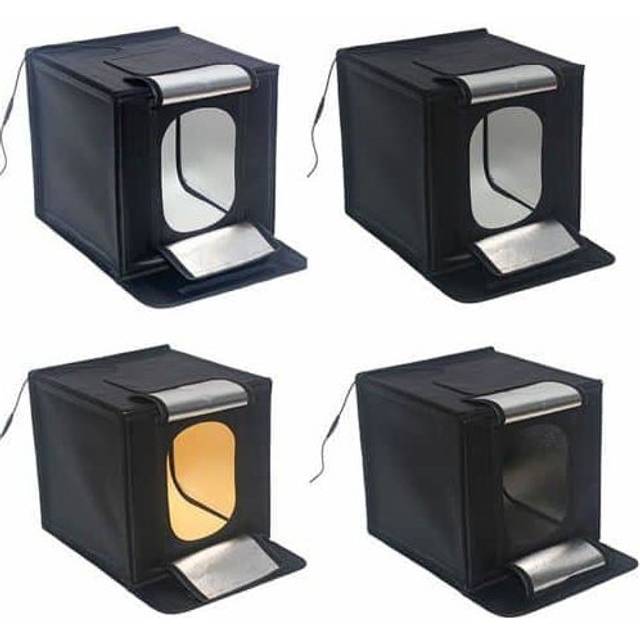 50W Mini Foldable Studio LED Light Shooting Tent Portable Light Box for Photography Tabletop Lighting Kit with 4 Colors Backdrops 40x40CM