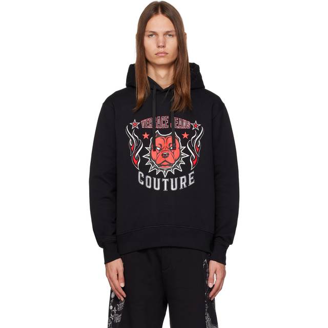 Versace Jeans Couture Black Embroidered Hoodie - E899 BLACK - S
