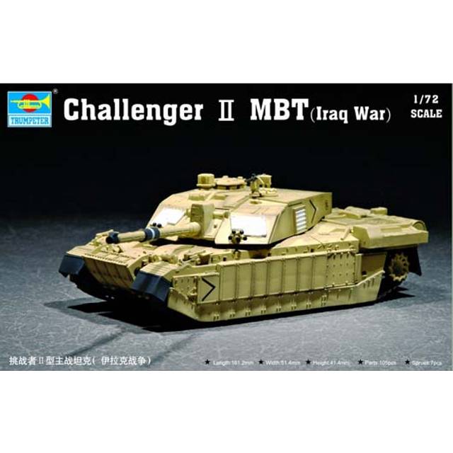 Trumpeter 1/72 Scale Challenger 2 (Iraq War) Model Kit - Black