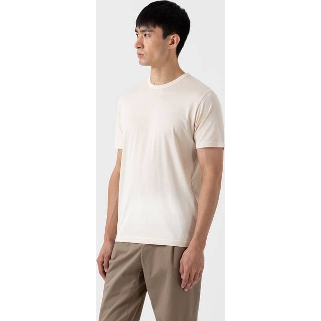 Sunspel Crew Neck Q82 Cotton T-Shirt Undyed