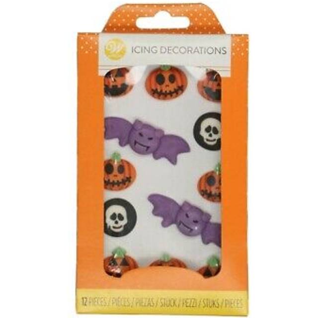 LOW DATE- Halloween Set Royal Icing Decorations x 12 - Orange