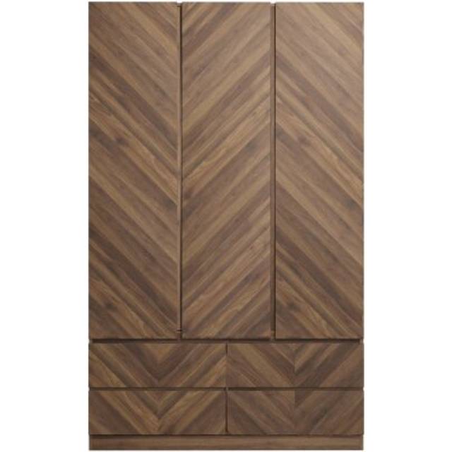 GFW Catania 3 Door 4 Drawer Royal Walnut Wood Wardrobe - Brown