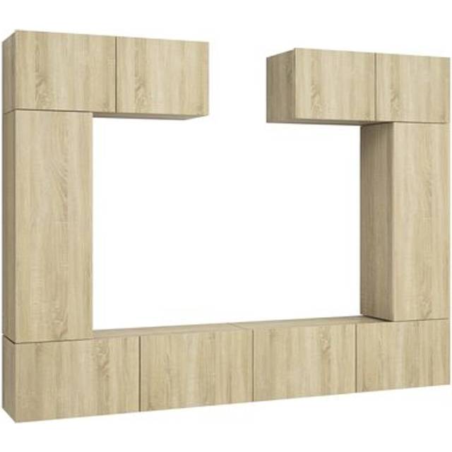 vidaXL 6 Piece TV Cabinet Set Sonoma Oak Engineered Wood - Brown