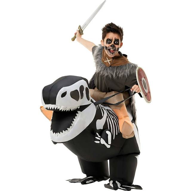 Kids inflatable skeleton t rex ride on boys dinosaur fancy dress costume
