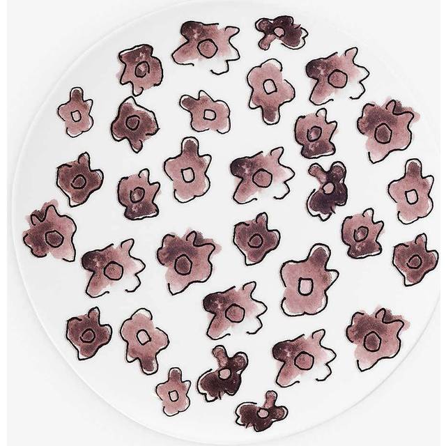 Marni Serax X Viola Prugna Flower-motif Bone-china Plate Set of Two S