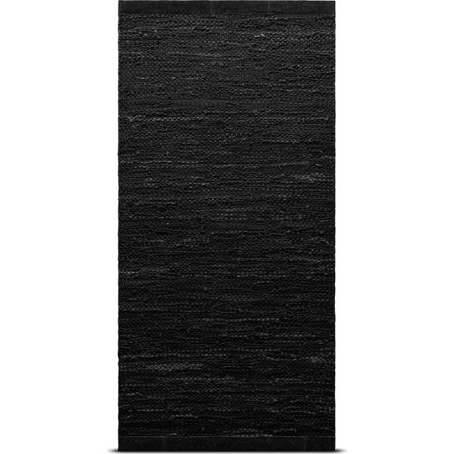 Rug Solid Leather matta 65x135 cm black (svart) - Svart