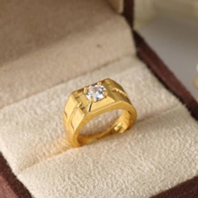 Herr Kubik Zirkonium Dekoration Ring Koppar Guld Gul - Gult guld (7,9,11,6,8,10,12)