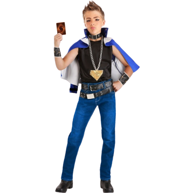 Boy's Yu-Gi-Oh! Yugi Costume | Anime Costume for Boys - Black&#47;Blue (L)