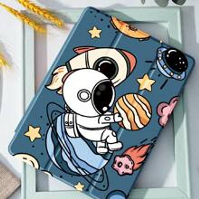 SHEIN Apple Spaceman Pad Case Compatible With IPad 7/8/9th Generation 10.2inch,Compatible With Samsung Galaxy Tab A7 10.4 Inch, Tab Cover,With Pen Holder,Su
