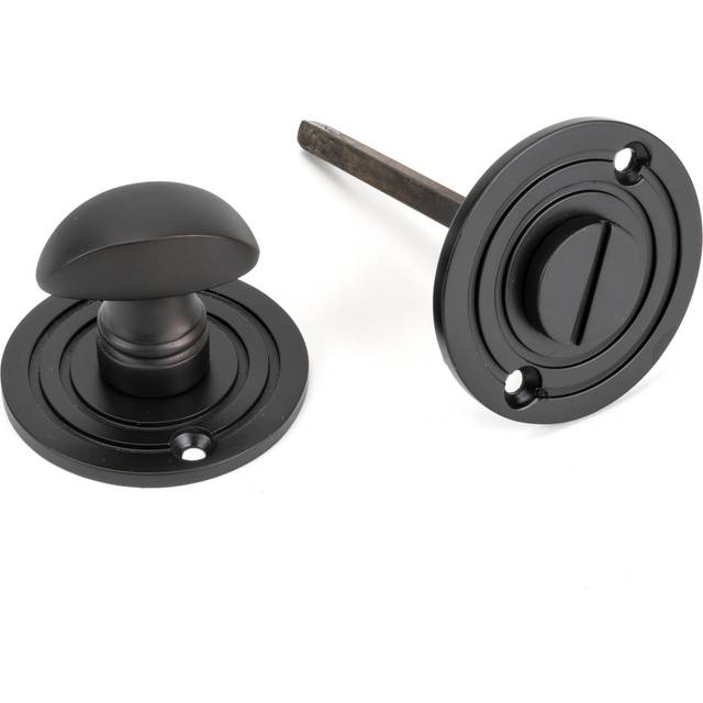 From The Anvil Aged Bronze Round Bathroom Thumbturn, Brown