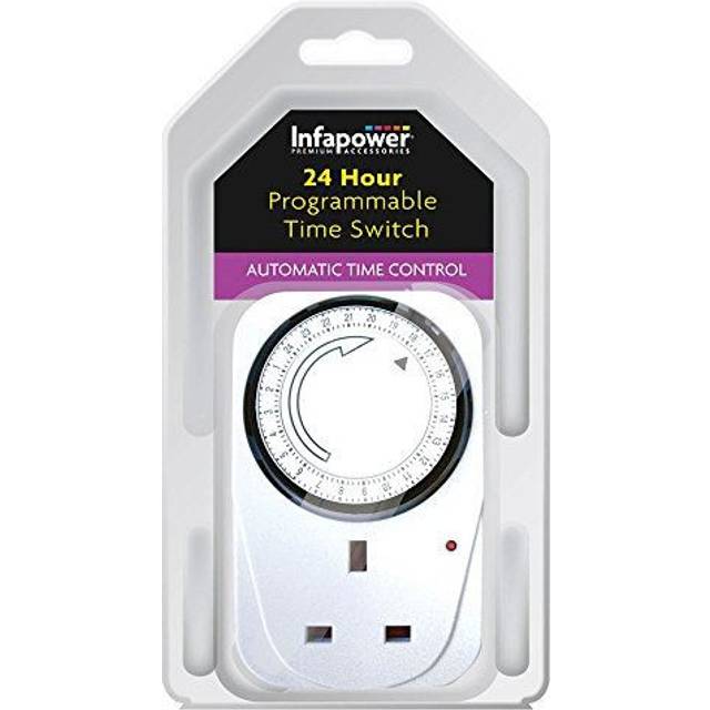 Infapower X011 Home Kitchen Programmable 24 Hour Time Switch - White