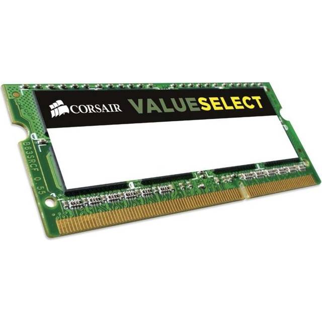 Corsair Value Select SODIMM 8 GB (1 x 8 GB) DDR3L 1 600 MHz C11-minne för bärbara dator/bärbara datorer – svart