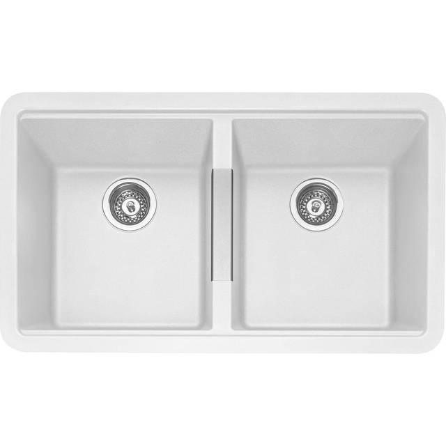 Caple LEE200CW Leesti 200 Double Bowl Undermount Sink - WHITE