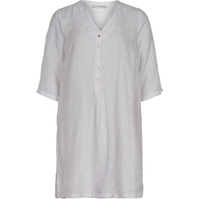 IN FRONT Lino Tunika Dress - White