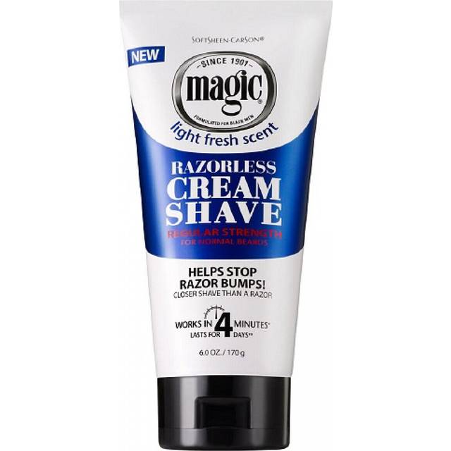 Magic Razorless Cream Shave Regular Strength Light Fresh Scent 6oz Tube